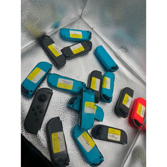 nintendo switch right joycons as pictured for parts or repair